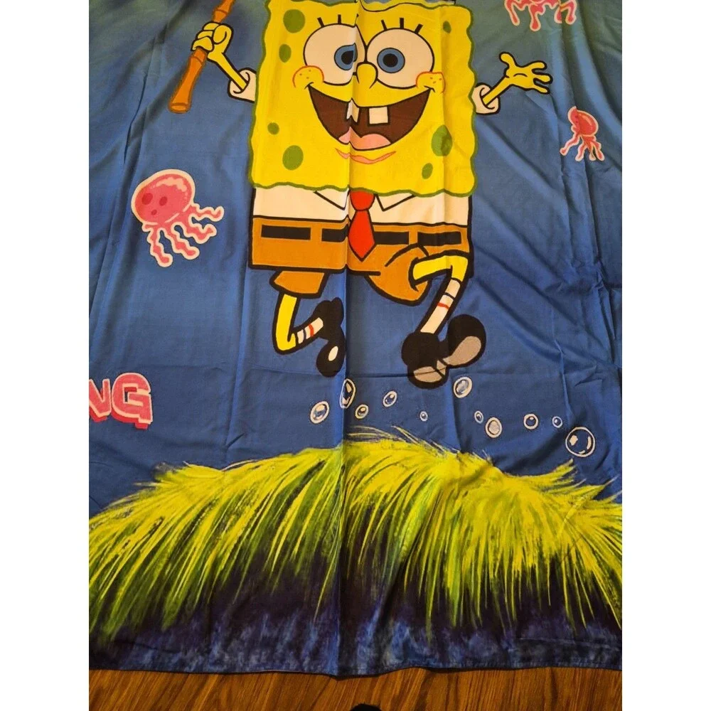 Spongebob Full size Jellyfishing Bed cover and two Standard pillow covers 86x86
